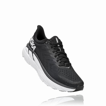 Hoka One One CLIFTON 7 Brede Sko Herre Svarte | B1MORJWD