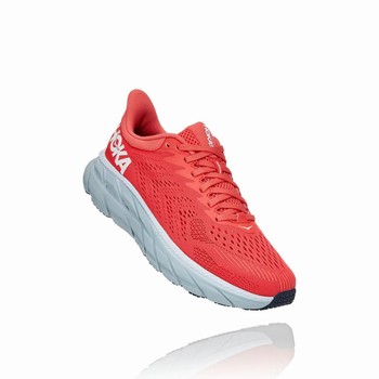 Hoka One One CLIFTON 7 Veganske Sko Dame Rød | ywbMouGl