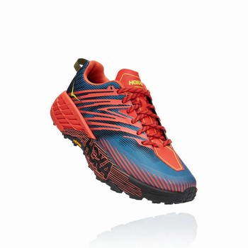 Hoka One One SPEEDGOAT 4 Brede Sko Herre Marineblå Oransje | Gbc01CZe