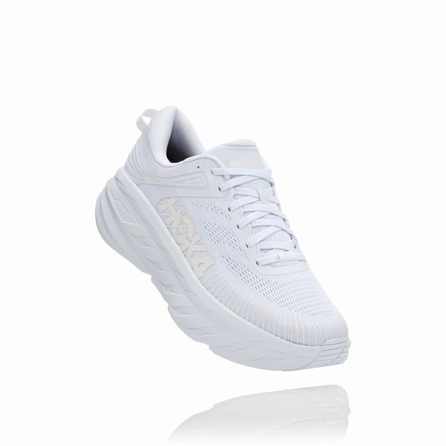 Hoka One One BONDI 7 Brede Sko Dame Hvite | 0kPgoTAY