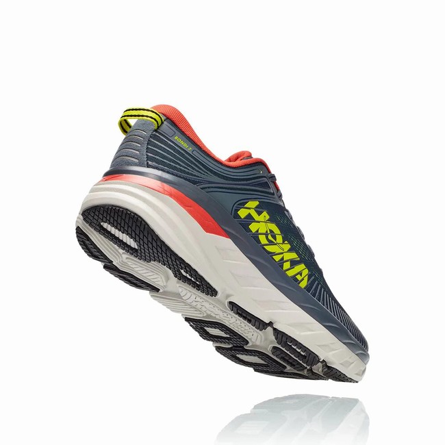 Hoka One One BONDI 7 Brede Sko Herre Grå Grønn | O1N0RtXZ