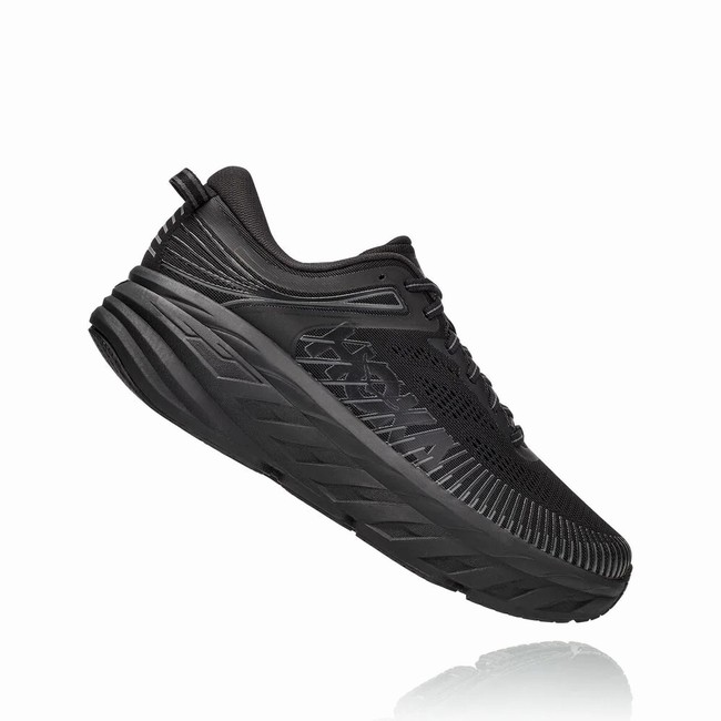 Hoka One One BONDI 7 Brede Sko Herre Svarte | QJcEFOv5