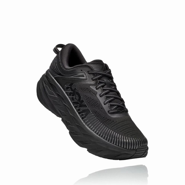 Hoka One One BONDI 7 Brede Sko Herre Svarte | QJcEFOv5