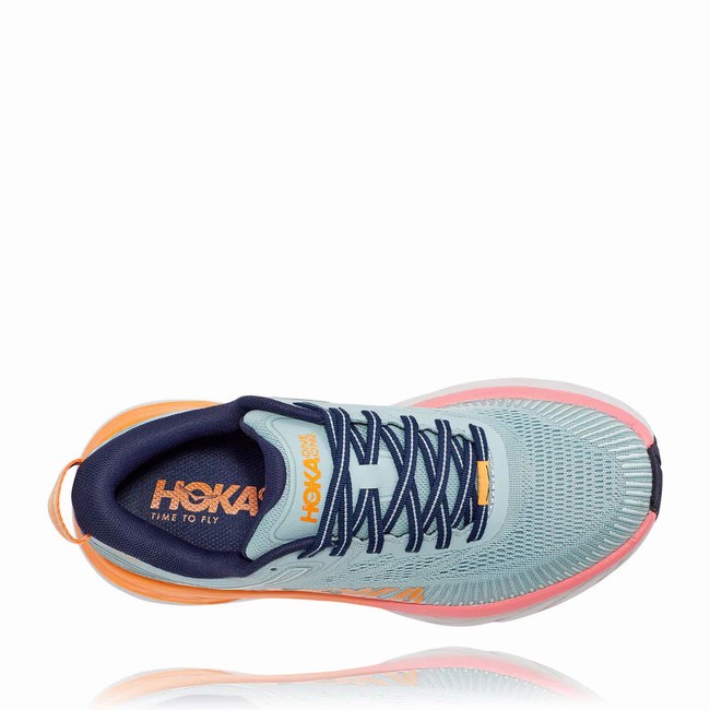 Hoka One One BONDI 7 Veganske Sko Dame Grå Oransje | 6aGnkCA8