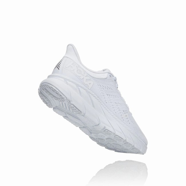 Hoka One One CLIFTON 7 Brede Sko Dame Hvite | 0F2xCoZJ