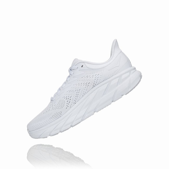 Hoka One One CLIFTON 7 Brede Sko Dame Hvite | 0F2xCoZJ