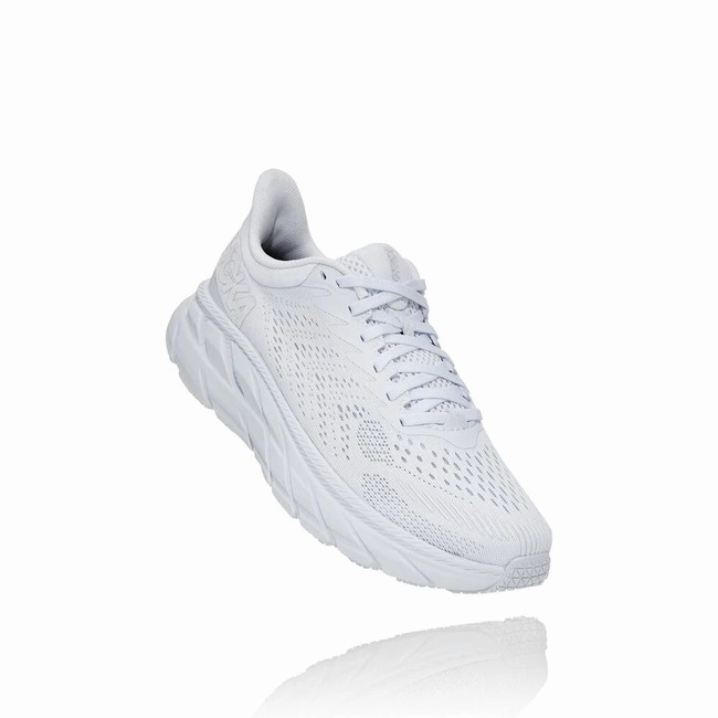 Hoka One One CLIFTON 7 Brede Sko Dame Hvite | 0F2xCoZJ