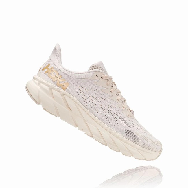 Hoka One One CLIFTON 7 Brede Sko Dame Khaki | rQFt6alE