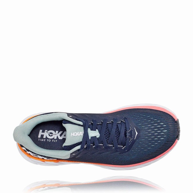 Hoka One One CLIFTON 7 Brede Sko Dame Marineblå | PUusiVxE