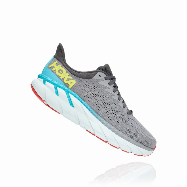 Hoka One One CLIFTON 7 Brede Sko Herre Grå | Hu3otaGl