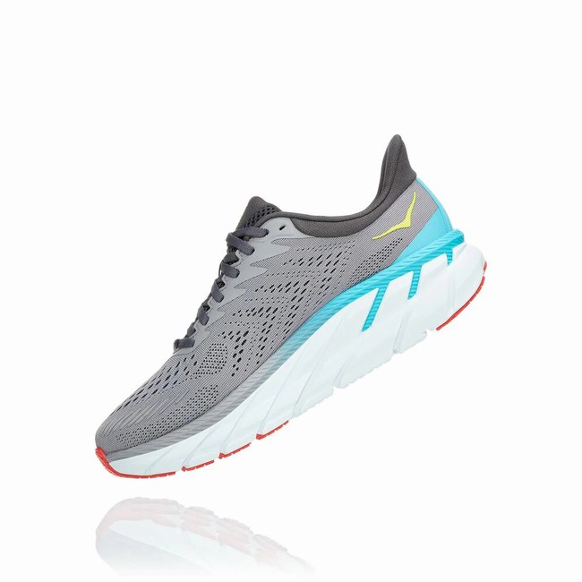 Hoka One One CLIFTON 7 Brede Sko Herre Grå | Hu3otaGl