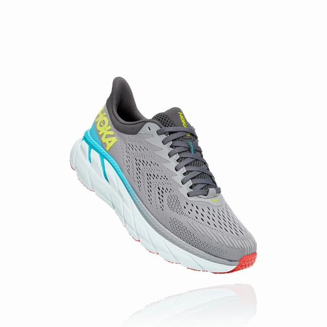 Hoka One One CLIFTON 7 Brede Sko Herre Grå | Hu3otaGl