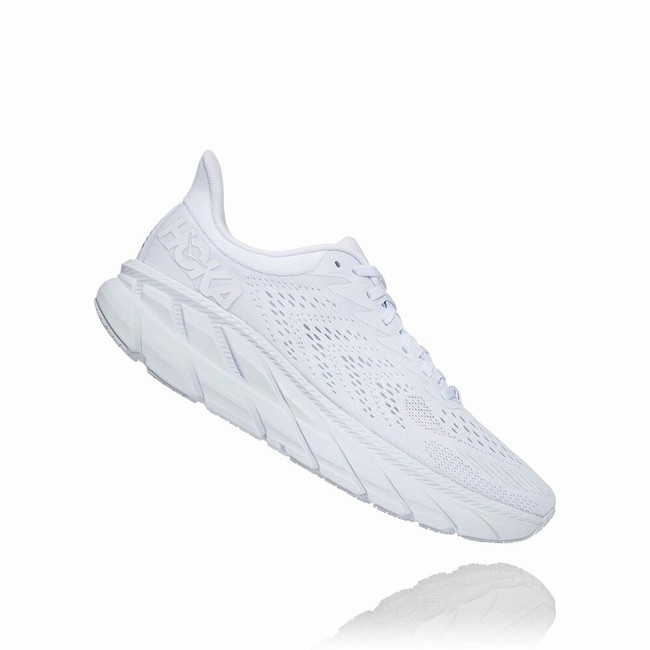 Hoka One One CLIFTON 7 Brede Sko Herre Hvite | kn3aeACd