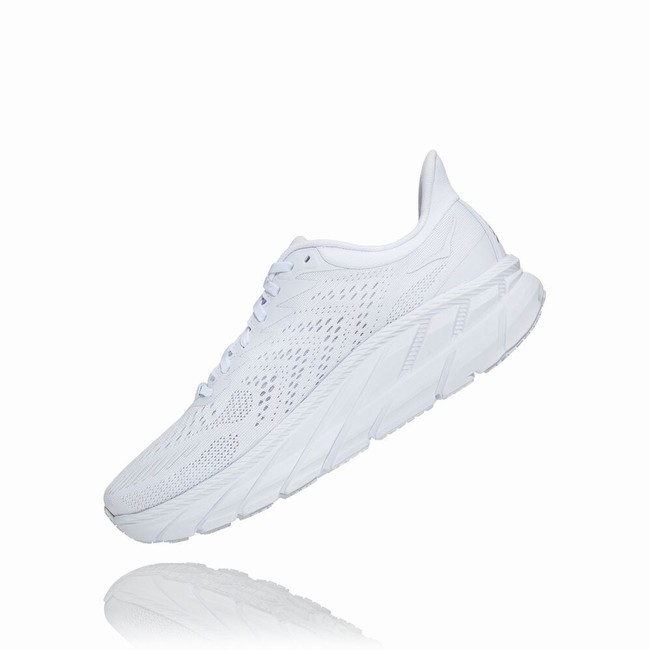 Hoka One One CLIFTON 7 Brede Sko Herre Hvite | kn3aeACd