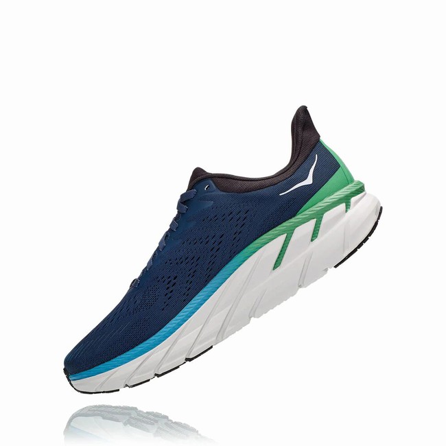 Hoka One One CLIFTON 7 Brede Sko Herre Marineblå | BHS7F6tI