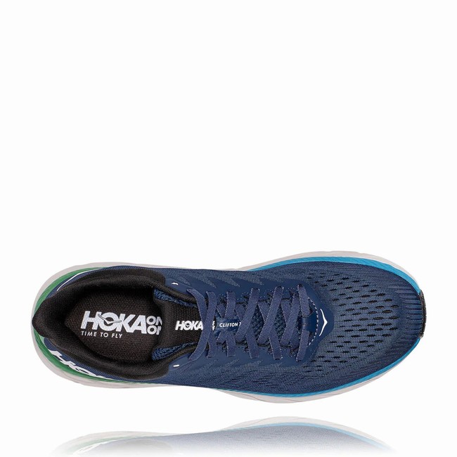 Hoka One One CLIFTON 7 Brede Sko Herre Marineblå | BHS7F6tI