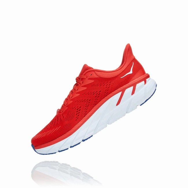 Hoka One One CLIFTON 7 Brede Sko Herre Rød | lNjKZgu6