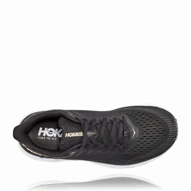 Hoka One One CLIFTON 7 Veganske Sko Dame Svarte | HJE4lWzj