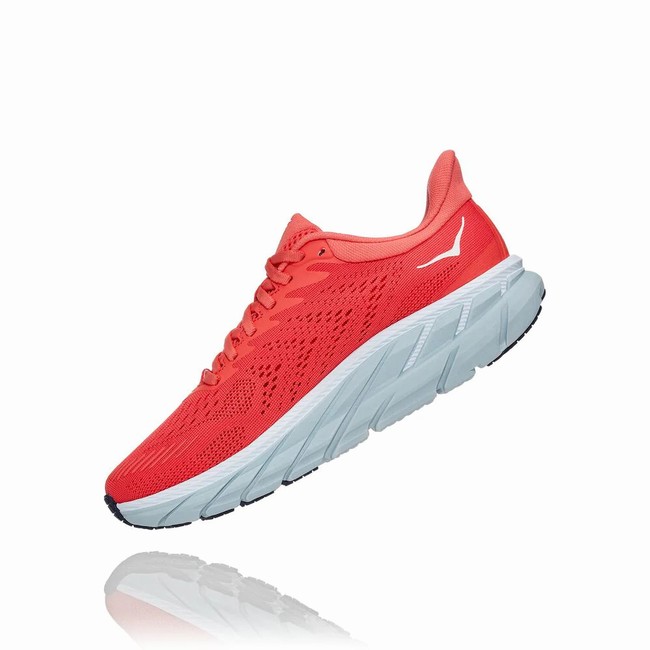 Hoka One One CLIFTON 7 Veganske Sko Dame Rød | ywbMouGl