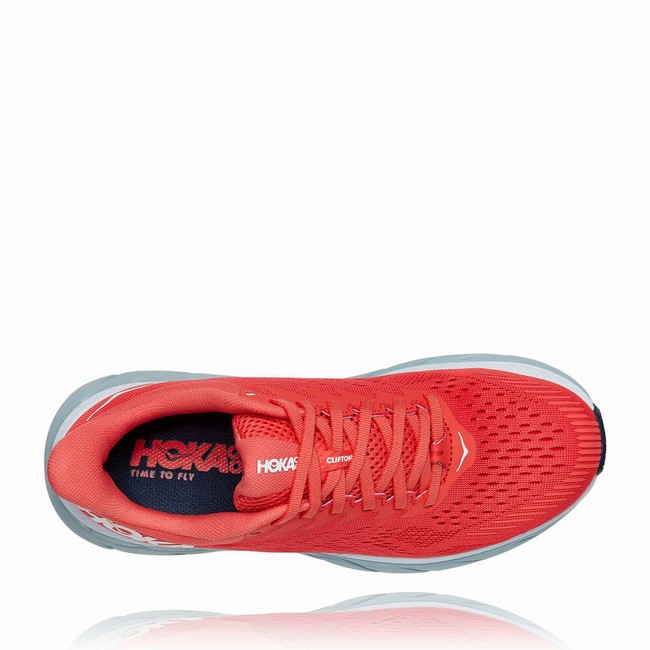 Hoka One One CLIFTON 7 Veganske Sko Dame Rød | ywbMouGl