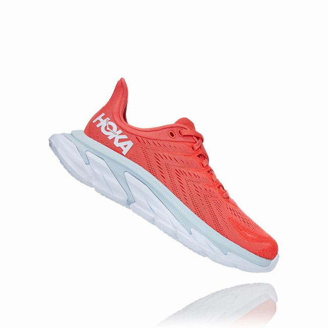 Hoka One One CLIFTON EDGE Joggesko Dame Rød Hvite | Fp4XqCT9