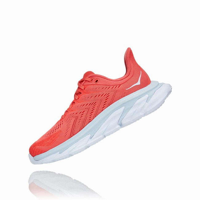 Hoka One One CLIFTON EDGE Joggesko Dame Rød Hvite | Fp4XqCT9