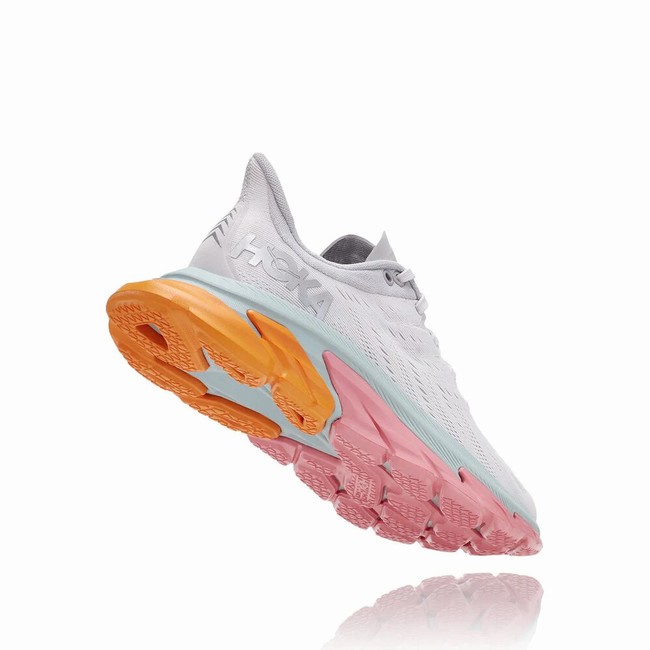 Hoka One One CLIFTON EDGE Joggesko Dame Hvite Rosa Korall | GWIzKsMD