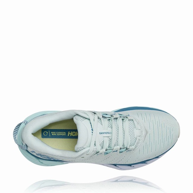 Hoka One One GAVIOTA 3 Brede Sko Dame Blå | Qco9atG7