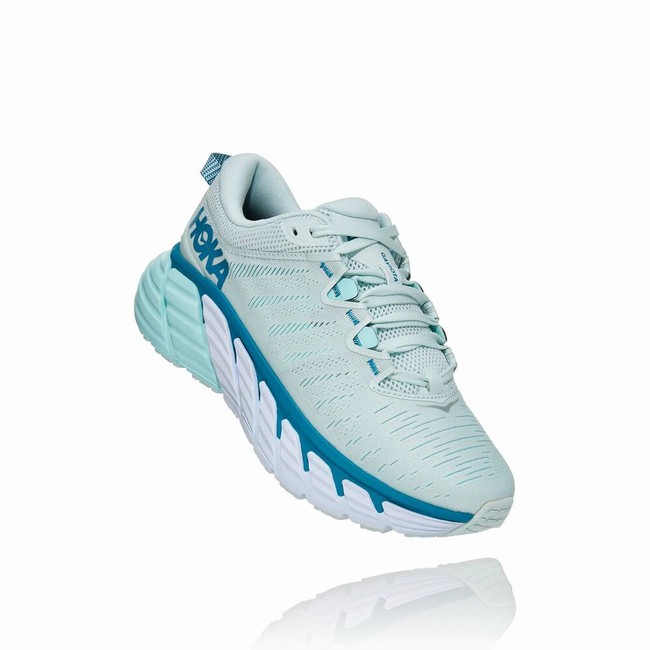 Hoka One One GAVIOTA 3 Brede Sko Dame Blå | Qco9atG7