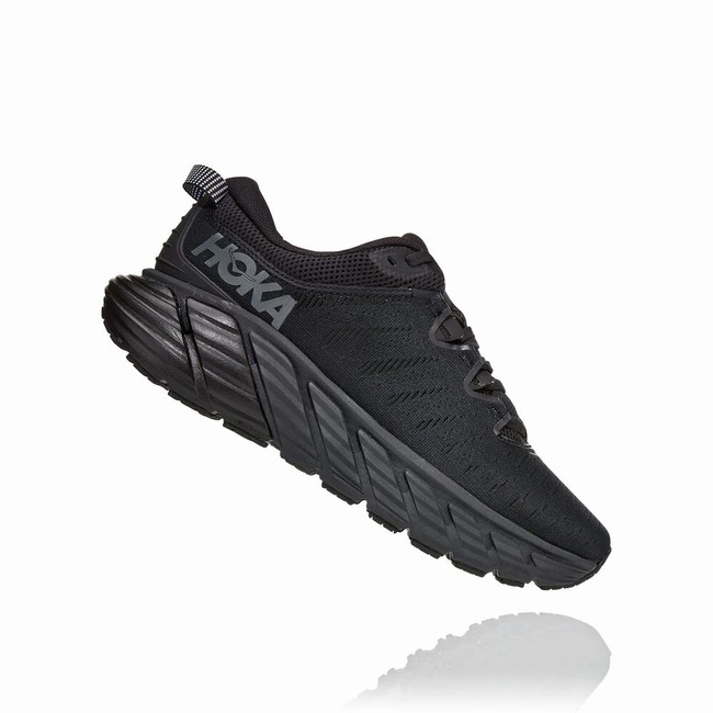 Hoka One One GAVIOTA 3 Brede Sko Dame Svarte | n1OIU8sw