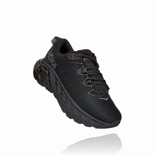 Hoka One One GAVIOTA 3 Brede Sko Dame Svarte | n1OIU8sw