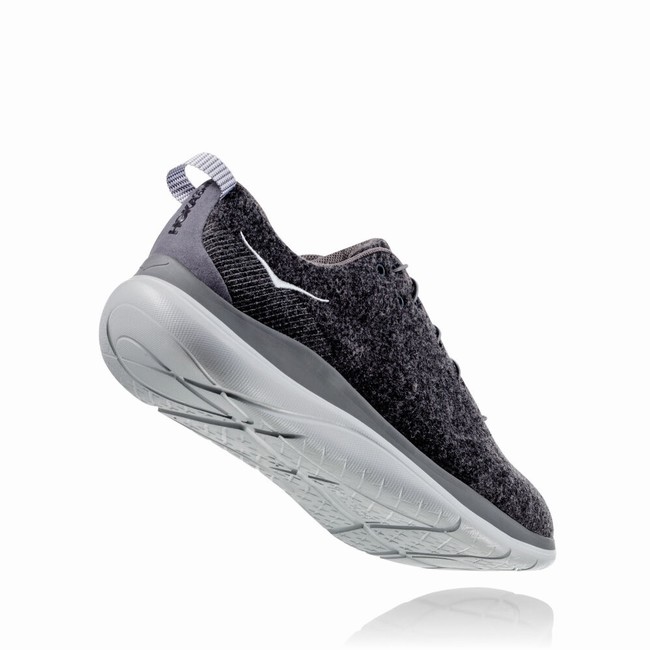 Hoka One One HUPANA FLOW WOOL Fritidssko Dame Svarte Grå | XspQFBSK