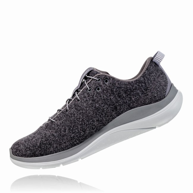 Hoka One One HUPANA FLOW WOOL Fritidssko Dame Svarte Grå | XspQFBSK