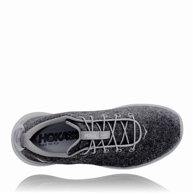 Hoka One One HUPANA FLOW WOOL Fritidssko Dame Svarte Grå | XspQFBSK