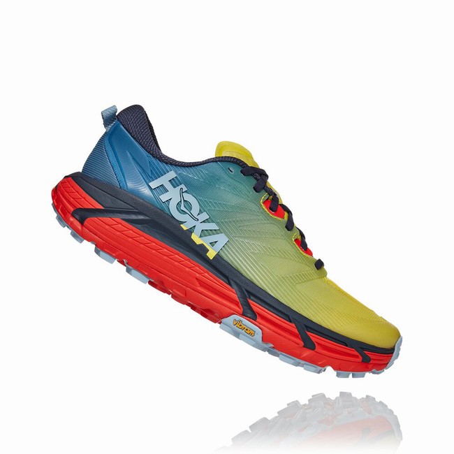 Hoka One One MAFATE SPEED 3 Trail Løpesko Herre Gul Blå | N0MbSzja