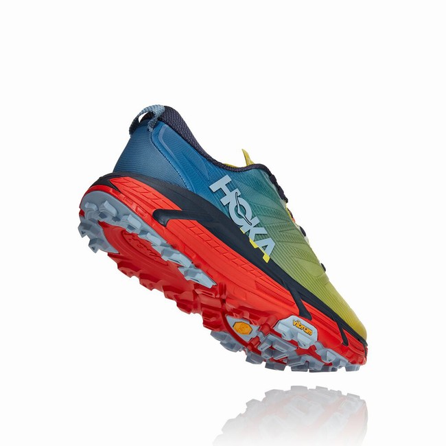 Hoka One One MAFATE SPEED 3 Trail Løpesko Herre Gul Blå | N0MbSzja