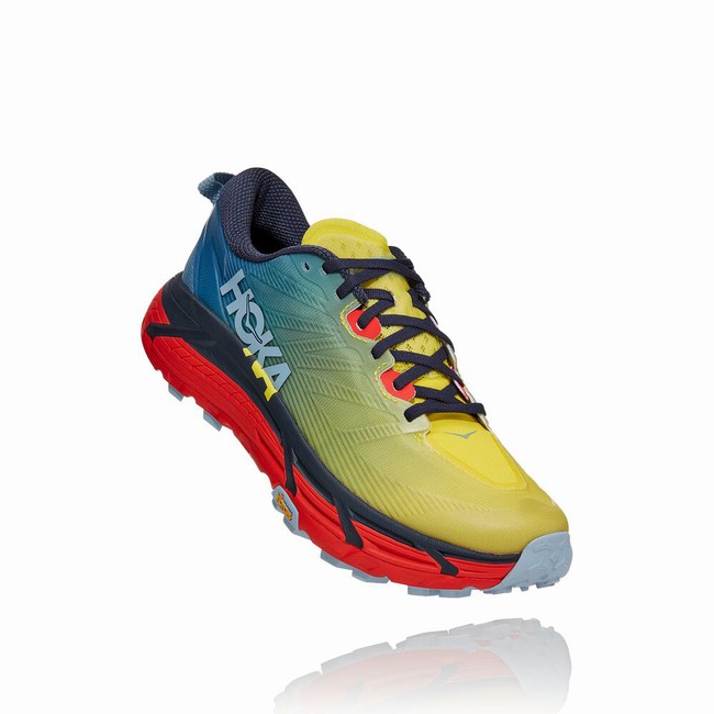 Hoka One One MAFATE SPEED 3 Trail Løpesko Herre Gul Blå | N0MbSzja