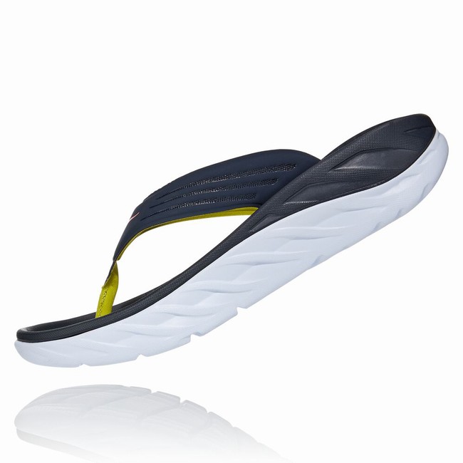 Hoka One One ORA RECOVERY FLIP 2 Sandaler Herre Svarte Hvite | TCYeznvP