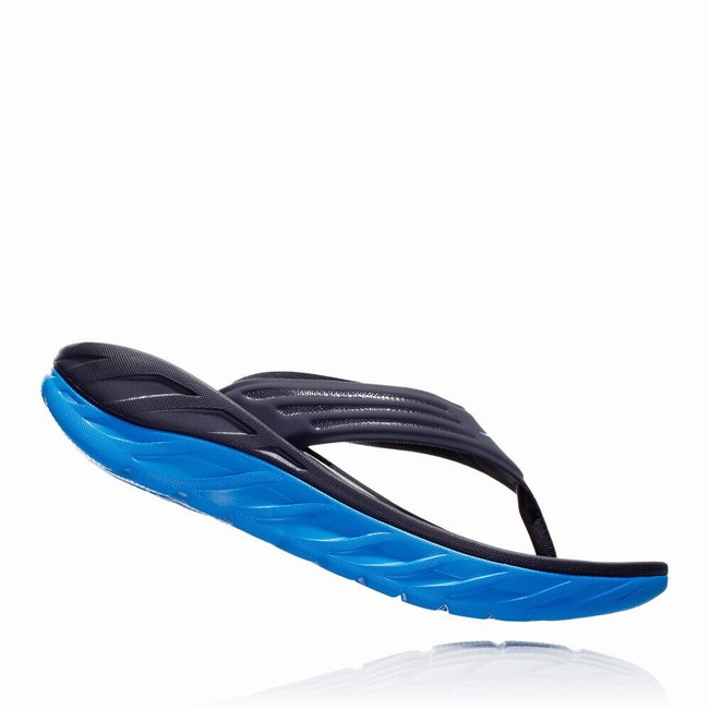 Hoka One One ORA RECOVERY FLIP 2 Sandaler Herre Svarte Blå | TbcfpJdu