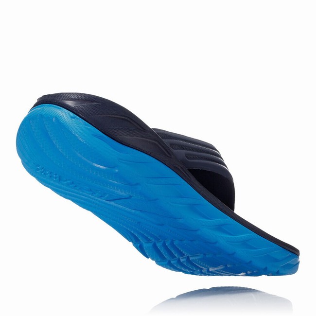 Hoka One One ORA RECOVERY FLIP 2 Sandaler Herre Svarte Blå | TbcfpJdu