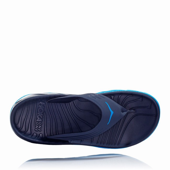 Hoka One One ORA RECOVERY FLIP 2 Sandaler Herre Svarte Blå | TbcfpJdu