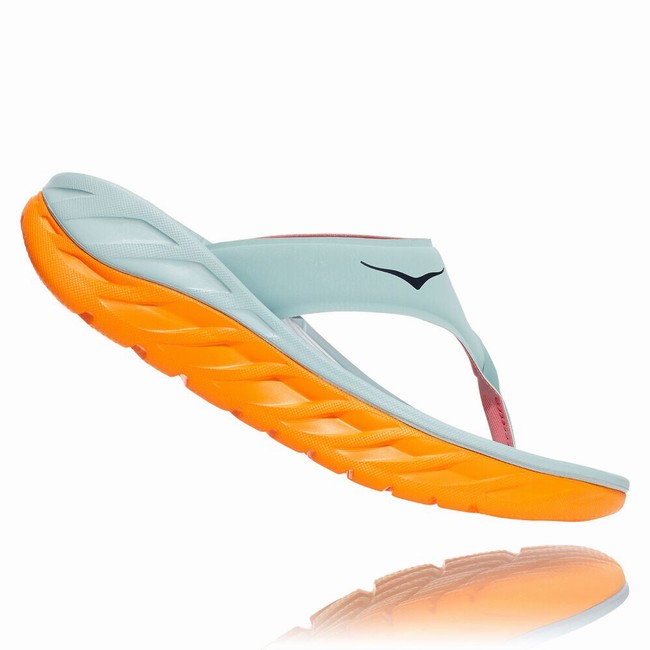 Hoka One One ORA RECOVERY FLIP Sandaler Dame Grønn Oransje | 27gucXyr