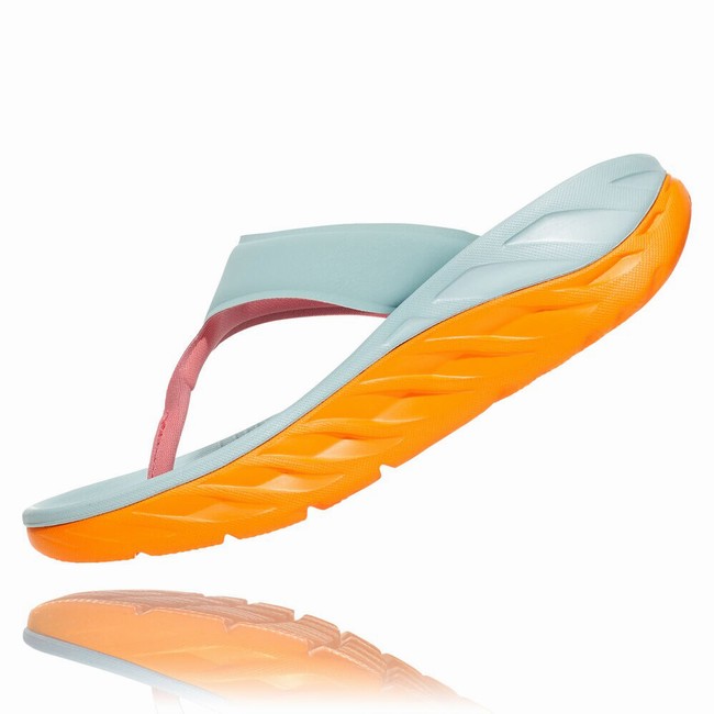 Hoka One One ORA RECOVERY FLIP Sandaler Dame Grønn Oransje | 27gucXyr