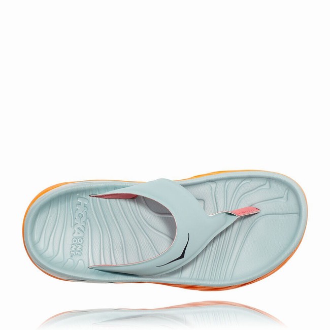 Hoka One One ORA RECOVERY FLIP Sandaler Dame Grønn Oransje | 27gucXyr