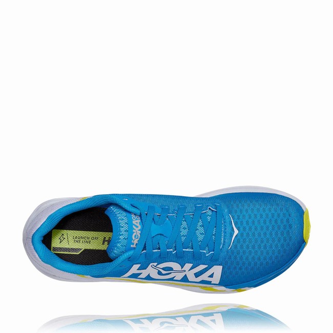 Hoka One One ROCKET X Joggesko Dame Blå Hvite | BKejl5wG