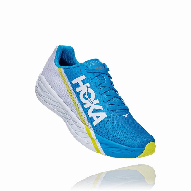 Hoka One One ROCKET X Joggesko Dame Blå Hvite | BKejl5wG