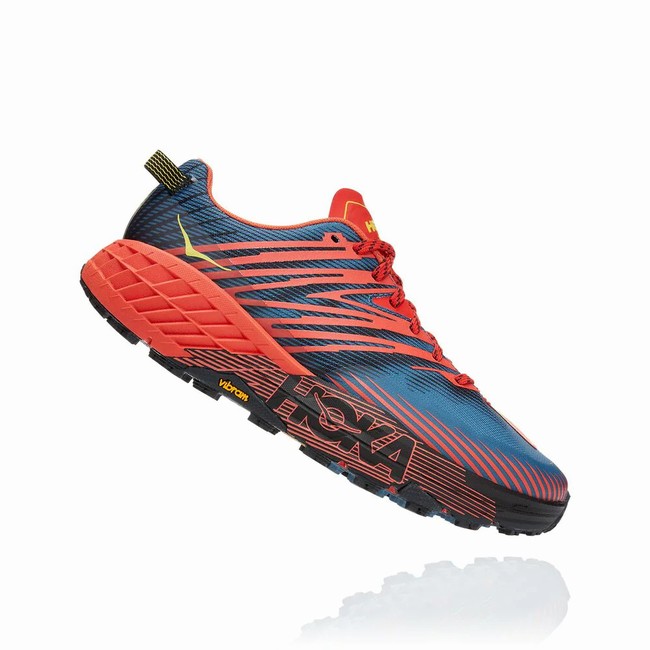 Hoka One One SPEEDGOAT 4 Brede Sko Herre Marineblå Oransje | Gbc01CZe