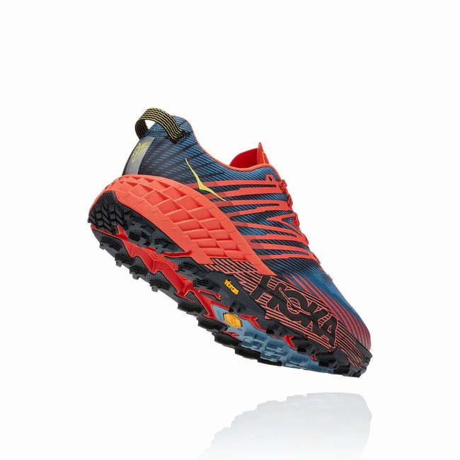 Hoka One One SPEEDGOAT 4 Brede Sko Herre Marineblå Oransje | Gbc01CZe