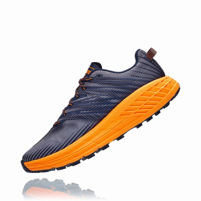 Hoka One One SPEEDGOAT 4 Brede Sko Herre Marineblå Oransje | j84yIm3h