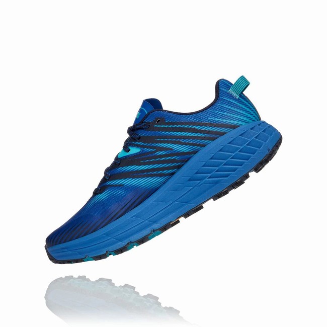 Hoka One One SPEEDGOAT 4 Brede Sko Herre Blå | vW0Z6FcU